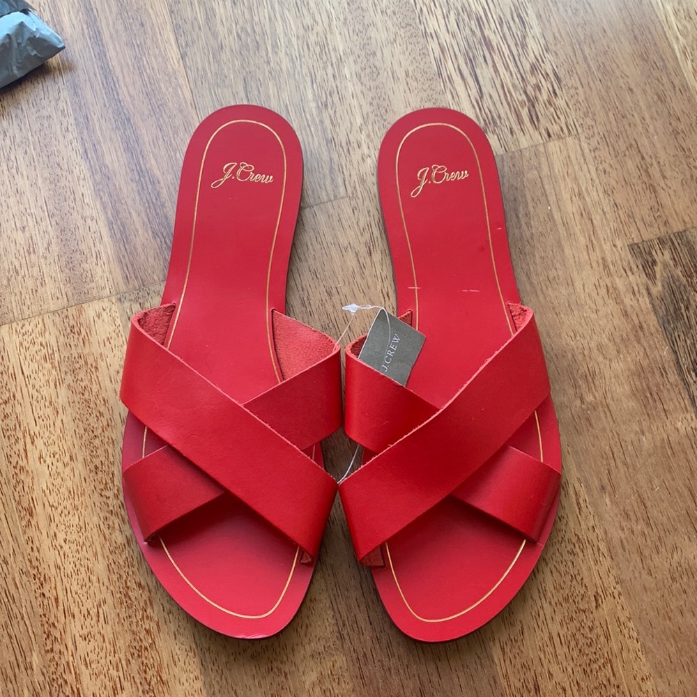 J. Crew Red Cyprus Sandals - 12
